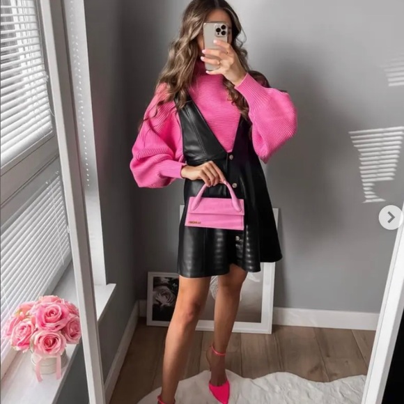 🦋 Bloggers Favorite 🦋 NEW ZARA PINK HIGH NECK KNIT SWEATER SZ M REF. 5536/123 - Picture 6 of 13